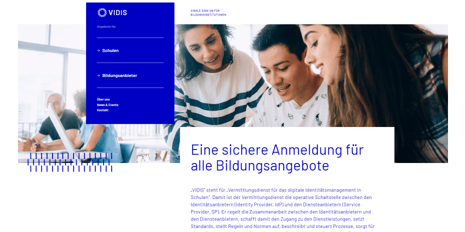 Screenshot of vidis.schule