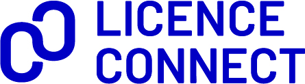 Lincence Connect rechts und links das Logo von Licence Connect